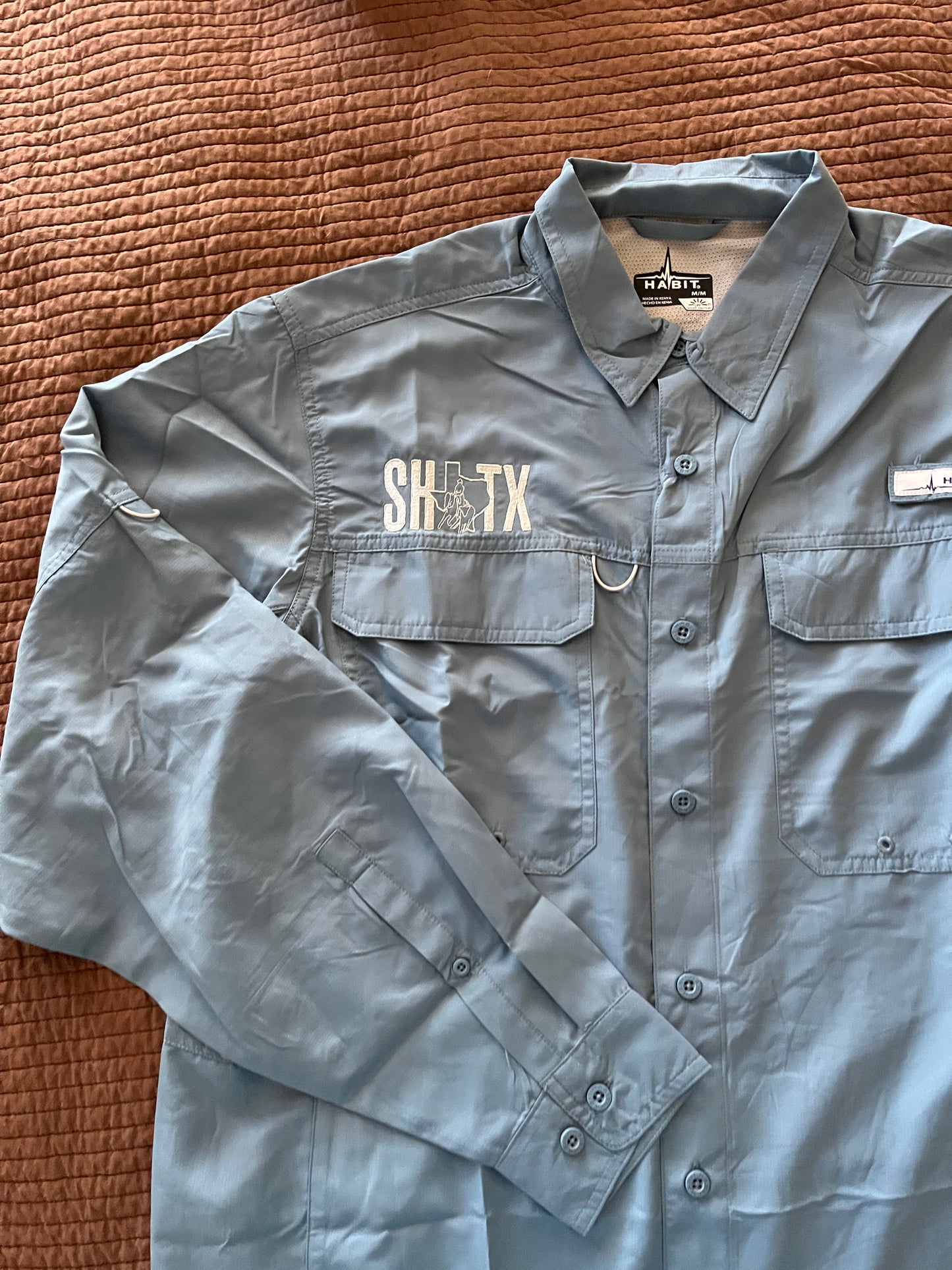 Habit Men's long sleeve fishing shirt -- Dusty Blue