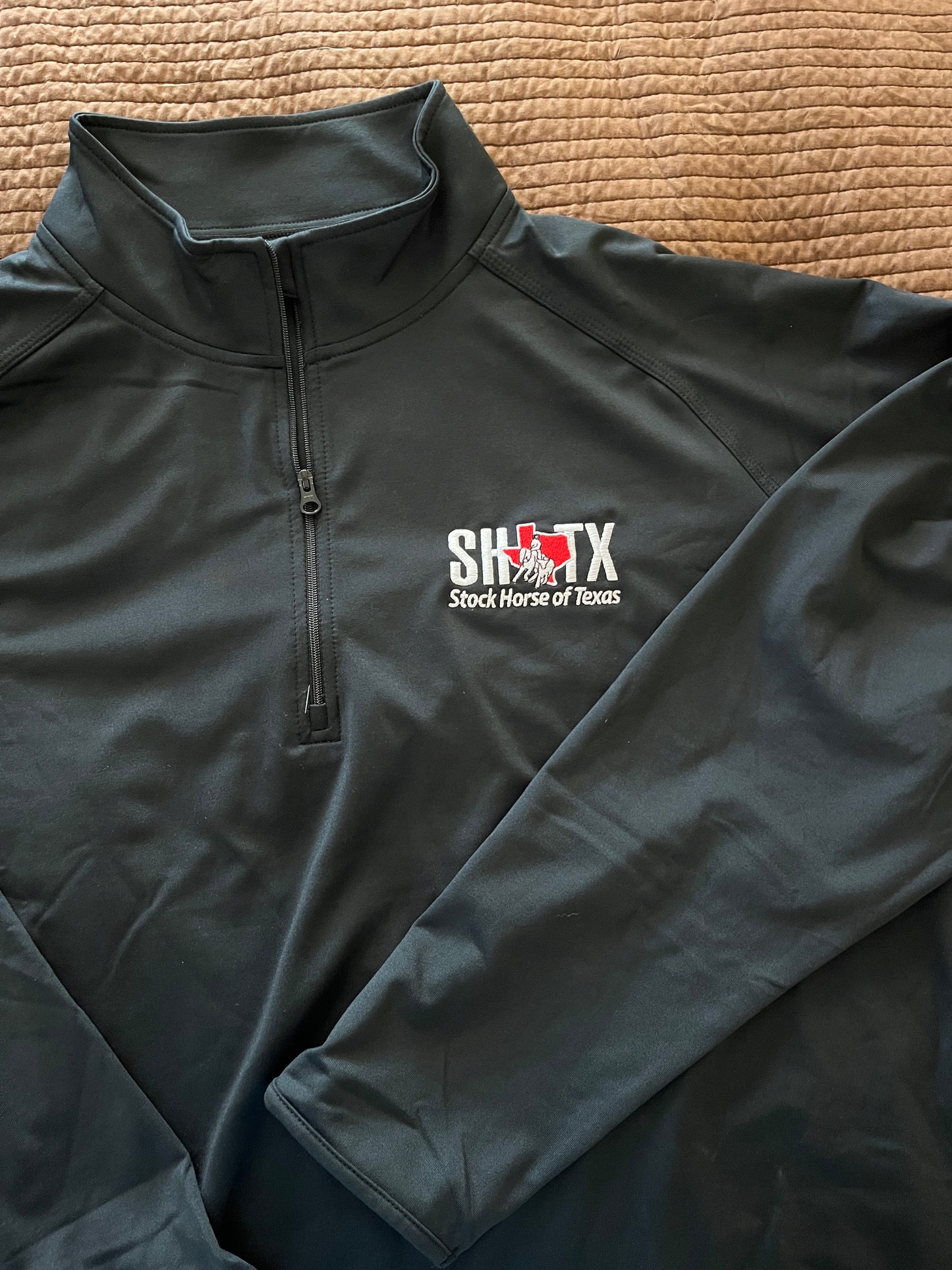 1/4 Zip black pullover - unisex sizing